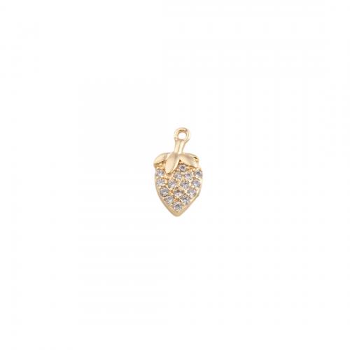 Cubic Zirconia Micro Pave Brass Pendant, plated, DIY & micro pave cubic zirconia, golden Approx 0.5mm 