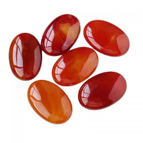 Roter Achat Thumb Worry Stone, oval, Tragbar, 55x35mm, verkauft von PC[