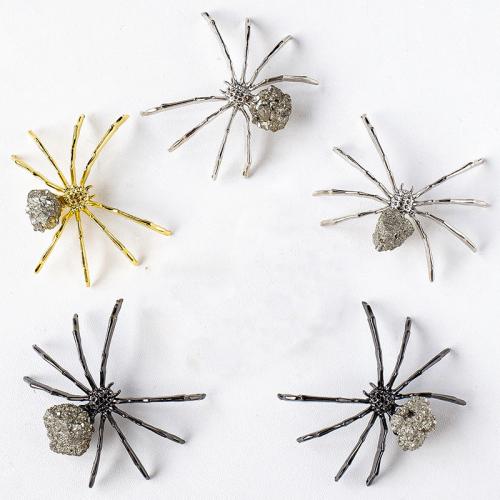 Golden Pyrite Decoration, with Zinc Alloy, Spider, plated 