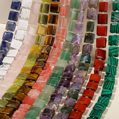 Single Gemstone Beads, Square, polished & faceted Approx 