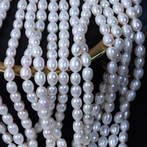 Rice Cultured Freshwater Pearl Beads, DIY, white, 8mm Approx 37 cm 
