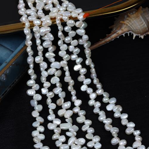 Baroque Cultured Freshwater Pearl Beads, DIY, white, Length about 7-8mm Approx 38 cm 