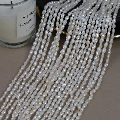 Perles de culture d'eau douce Keishi, perle d'eau douce cultivée, baroque, DIY, blanc, Length about 3-3.5mm Environ 37 cm, Vendu par brin
