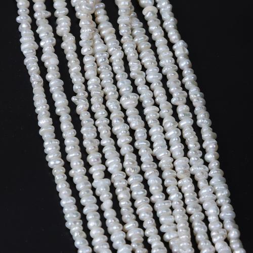 Baroque Cultured Freshwater Pearl Beads, DIY, white, Length about 3-4mm Approx 35 cm 