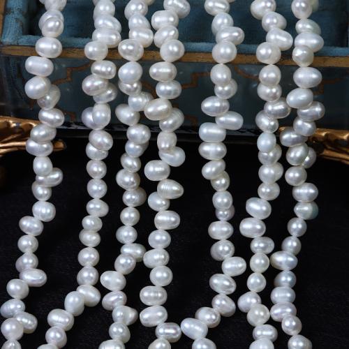 Rice Cultured Freshwater Pearl Beads, DIY, white, Length about 4-5mm Approx 36 cm 