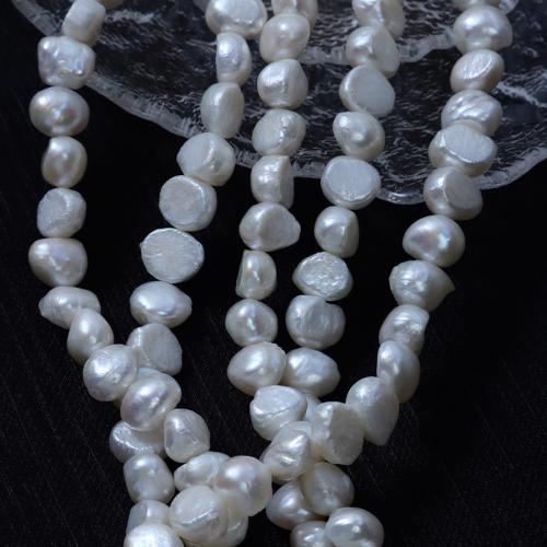 Perles de culture d'eau douce Keishi, perle d'eau douce cultivée, baroque, DIY, blanc, Length about 9-10mm Environ 40 cm, Vendu par brin