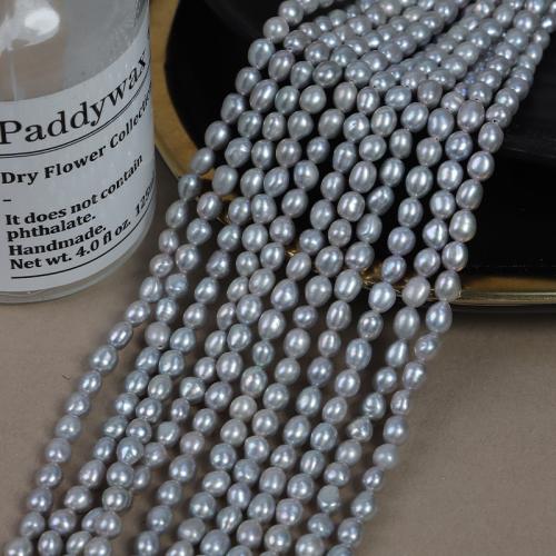 Keshi Cultured Freshwater Pearl Beads, DIY, grey, 5mm Approx 35 cm 