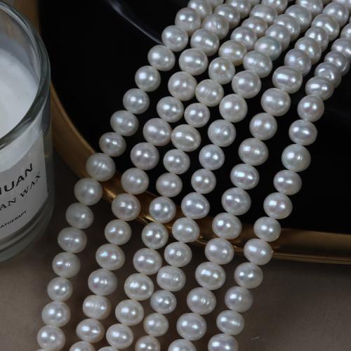 Potato Cultured Freshwater Pearl Beads, DIY, white, 7mm Approx 39 cm 