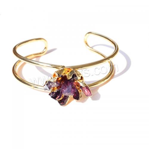 Quartz Finger Ring, Brass, with Amethyst, gold color plated, Adjustable & fashion jewelry & for woman, purple, Diameter 65mm 