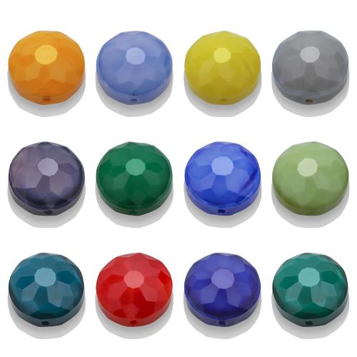 Plaqué Perles de verre, Plat rond, DIY, plus de couleurs à choisir, 14mm Environ 1.5mm Vendu par sac