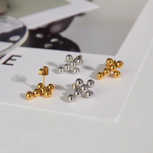 Stainless Steel Stud Earring, 304 Stainless Steel, Cross, plated, fashion jewelry & for woman 