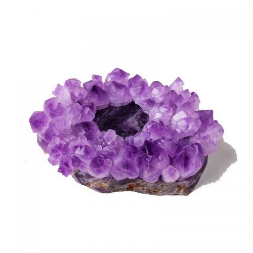 Amethyst Candle Holder, druzy style, candle holder  length100-110mm 