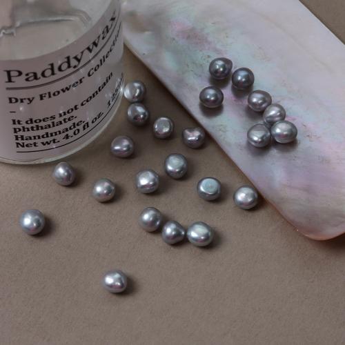 Baroque Cultured Freshwater Pearl Beads, DIY grey, Length about 7-8mm 