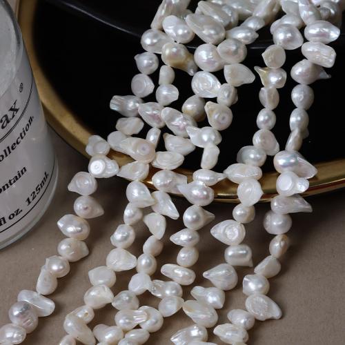 Baroque Cultured Freshwater Pearl Beads, DIY, white, Length about 5-6mm,Hight about 7-10mm Approx 35 cm 
