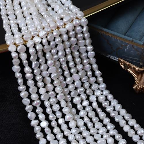 Perles de culture d'eau douce Keishi, perle d'eau douce cultivée, baroque, DIY, blanc, Length about 7-8mm Environ 35 cm, Vendu par brin