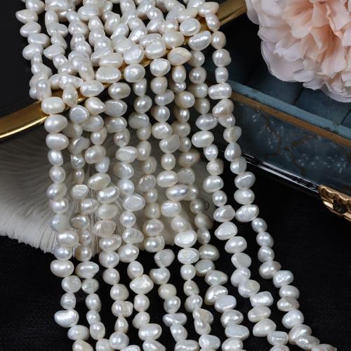 Perles de culture d'eau douce Keishi, perle d'eau douce cultivée, baroque, DIY, blanc, Length about 6-7mm Environ 35 cm, Vendu par brin