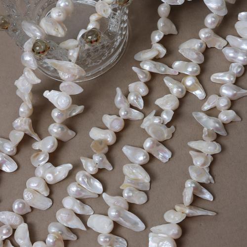 Baroque Cultured Freshwater Pearl Beads, DIY, white, Length about 7-8mm,Hight about 10-20mm Approx 37 cm 