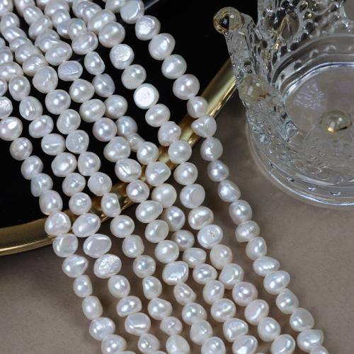 Keishi 培養した淡水の真珠, 天然有核フレッシュウォーターパール, 圭司, DIY, ホワイト, Length about 7-8mm, 長さ:約 38 センチ, 売り手 ストランド