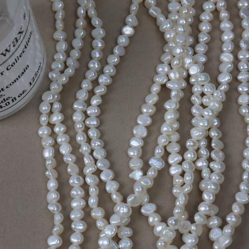 Perles de culture d'eau douce Keishi, perle d'eau douce cultivée, baroque, DIY, blanc, Length about 5-6mm Environ 35 cm, Vendu par brin