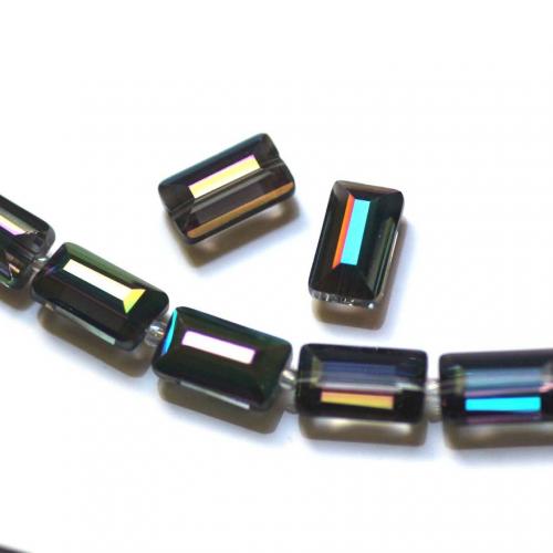 Rectangle Crystal Beads, DIY & faceted, multi-colored 
