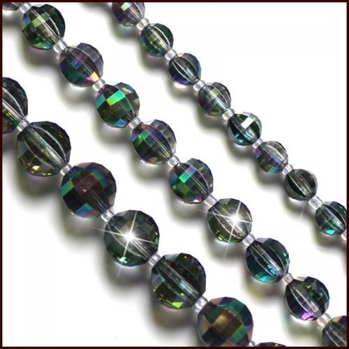 Mode Kristall Perlen, rund, DIY & verschiedene Größen vorhanden & facettierte, Mehrfarbige, ca. 50PCs/Tasche, verkauft von Tasche