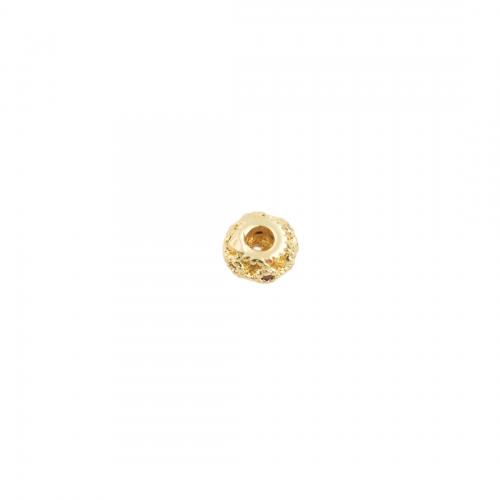 Цирконий Микро вымощает стерлингового серебра бисера, 925 пробы, Плоская круглая форма, плакированный настоящим золотом, DIY & инкрустированное микро кубического циркония отверстие:Приблизительно 1.5mm, продается PC