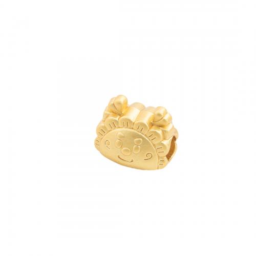 Стерлингового серебра животных из бисера, 925 пробы, плакированный настоящим золотом, DIY отверстие:Приблизительно 4.5mm, продается PC