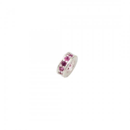 Cubic Zirconia Micro Pave Brass Beads, platinum color plated, DIY & micro pave cubic zirconia Approx 3mm 