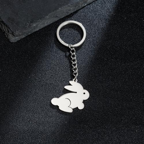 Stainless Steel Key Chain, 304 Stainless Steel, Rabbit original color 