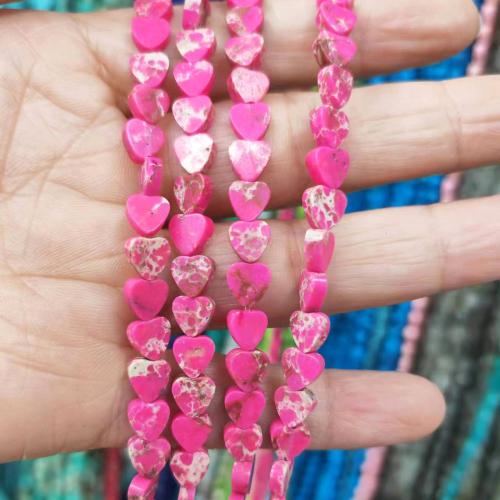 Single Gemstone Beads, Heart, DIY 6mm, Approx 