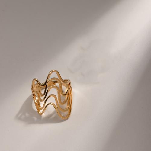 Stainless Steel Finger Ring, 304 Stainless Steel, plated, fashion jewelry, golden, Ring inner .78cm 