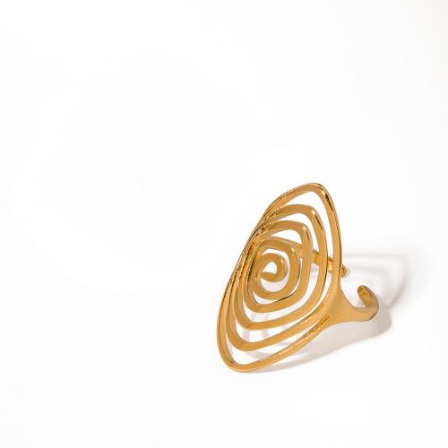 Edelstahl Fingerring, 304 Edelstahl, plattiert, Modeschmuck, goldfarben, Ring inner diameter:1.82cm, verkauft von PC