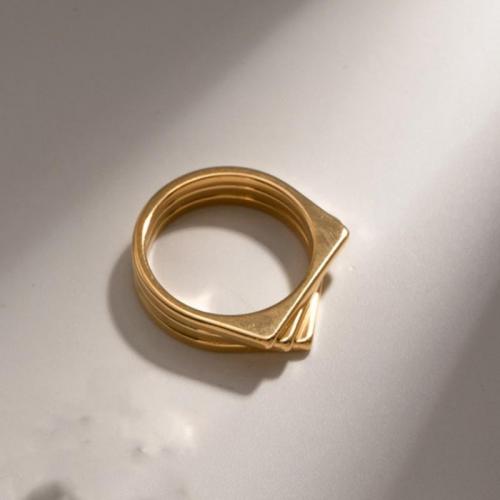 Edelstahl Fingerring, 304 Edelstahl, plattiert, Modeschmuck, goldfarben, Ring inner diameter:1.76cm, verkauft von PC
