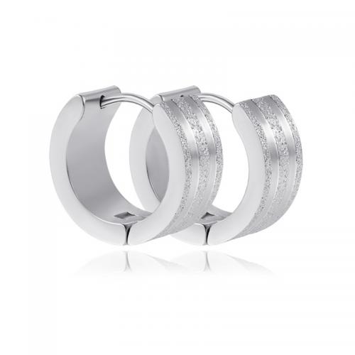 Stainless Steel Huggie Hoop Earring, 304 Stainless Steel, Vacuum Ion Plating, fashion jewelry & for woman & frosted, original color 