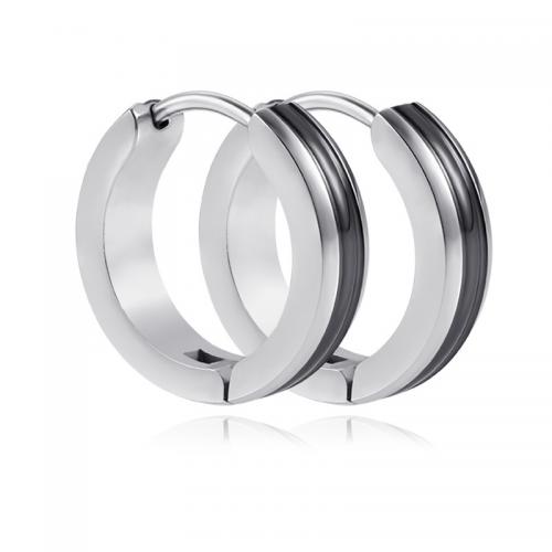 Stainless Steel Huggie Hoop Earring, 304 Stainless Steel, with Acrylic, Vacuum Ion Plating, fashion jewelry & Unisex 