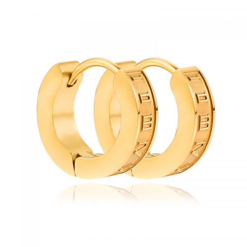 Stainless Steel Huggie Hoop Earring, 304 Stainless Steel, Vacuum Ion Plating, fashion jewelry & for woman, gold 