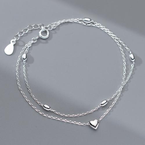 Sterling Silver Bracelets, 925 Sterling Silver, with 3CM extender chain, plated, for woman, silver color Approx 16 cm 