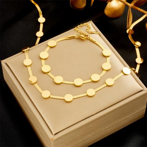 Conjuntos de joyería de acero inoxidable, acero inoxidable 304, diferentes estilos para la opción & para mujer, dorado, Vendido por UD