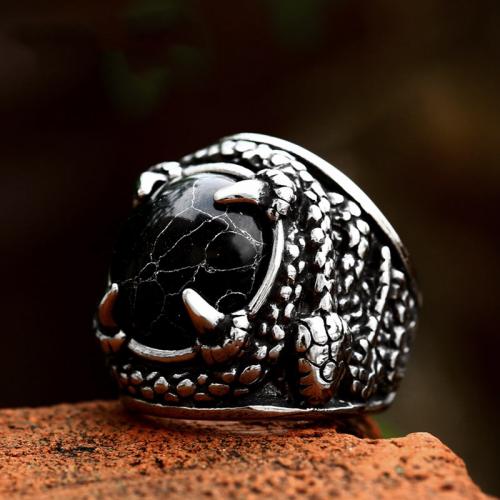 acero inoxidable 304 anillo, con turquesa, Serpiente, pulido, Vintage & diverso tamaño para la opción & para hombre, color original, tamaño:8-13, Vendido por UD