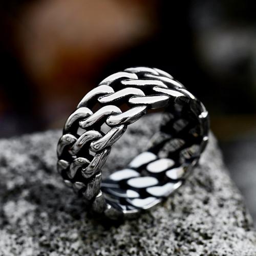 Titanium Steel Finger Ring, polished & for man & hollow, original color, US Ring 