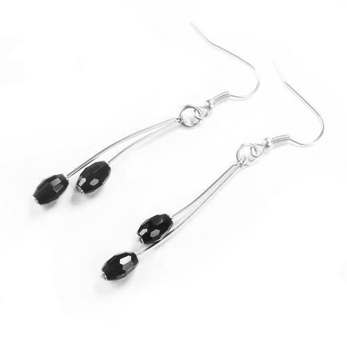 Titanium Steel Earrings, with Agate, fashion jewelry & for woman nickel, lead & cadmium free, 70mm 
