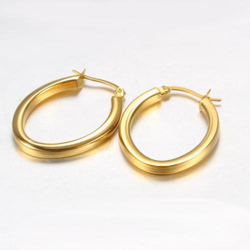 Titanium Steel Earrings, Donut, Vacuum Ion Plating, fashion jewelry & for woman nickel, lead & cadmium free 