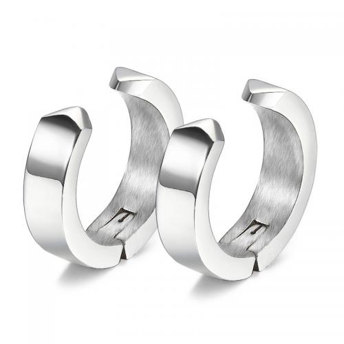 Titanium Steel Earrings, fashion jewelry & Unisex, original color, nickel, lead & cadmium free, 13mm 