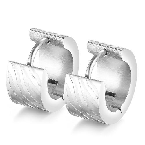 Titan Stahl Ohrringe, Titanstahl, Kreisring, Modeschmuck & unisex, originale Farbe, frei von Nickel, Blei & Kadmium, 13mm, verkauft von Paar