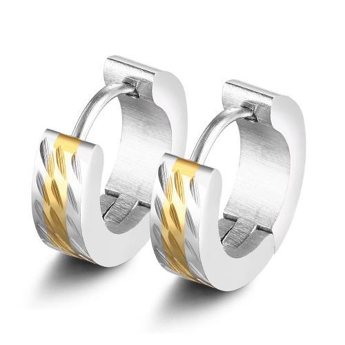 Titanium Steel Earrings, Donut, Vacuum Ion Plating, fashion jewelry & Unisex, mixed colors, nickel, lead & cadmium free, 13mm 
