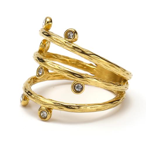 チタン鋼の指環, チタン鋼, 異なるサイズの選択 & 異なるスタイルを選択 & 女性用 & ライン石のある, 金色, 売り手 パソコン