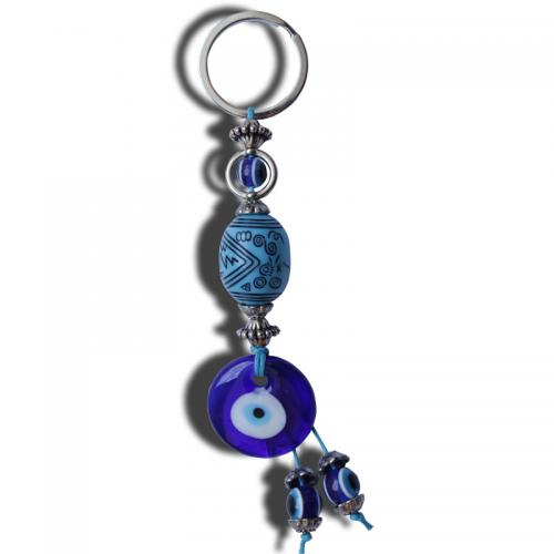 Evil Eye Key Chain, Zinc Alloy, with Lampwork, Unisex & evil eye pattern, 120mm 