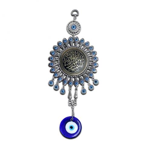 aleación de zinc Ornamentos colgantes, con Cristal de murano, chapado, unisexo & patrón de malvado de ojo, 360mm, Vendido por UD