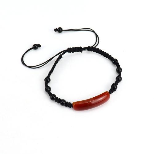 Gemstone Bracelets, Knot Cord, with Natural Stone, handmade, fashion jewelry & Unisex & adjustable 30mm Approx 22-27 cm 