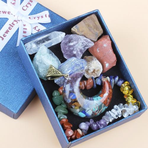 Schmuck Geschenk Sets, Edelstein, nachhaltiges, gemischte Farben, verkauft von Box